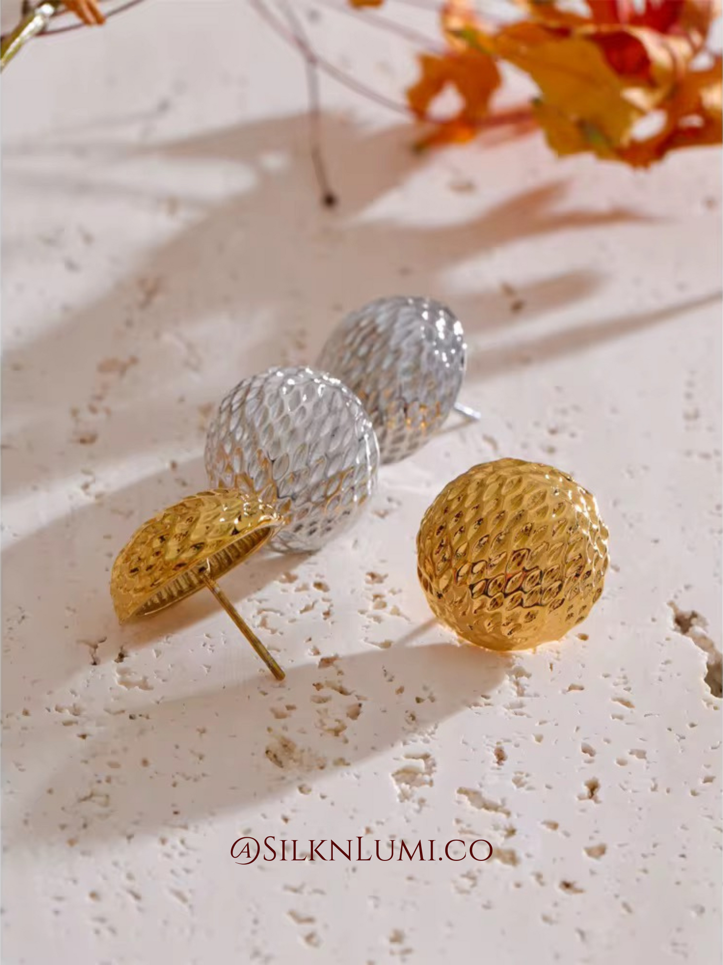 Textured Studs -Gold and Silver