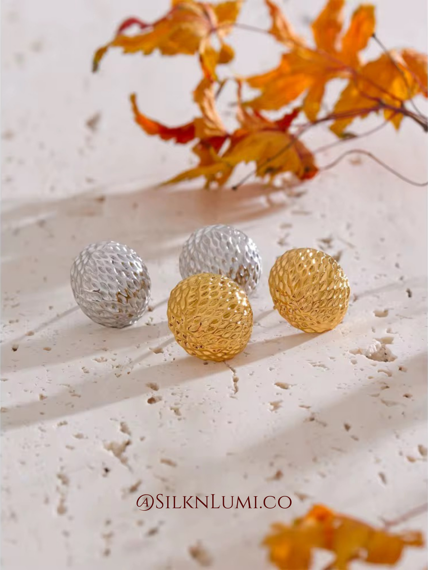 Textured Studs -Gold and Silver