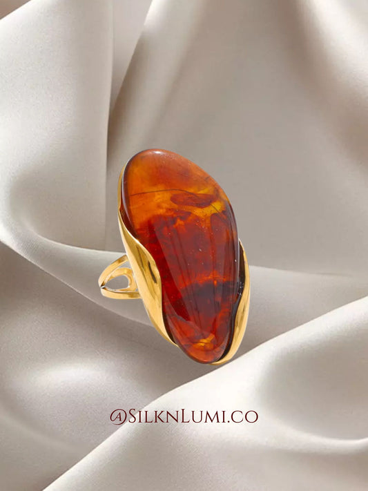 Kele Marble Ring -Wine and Olive