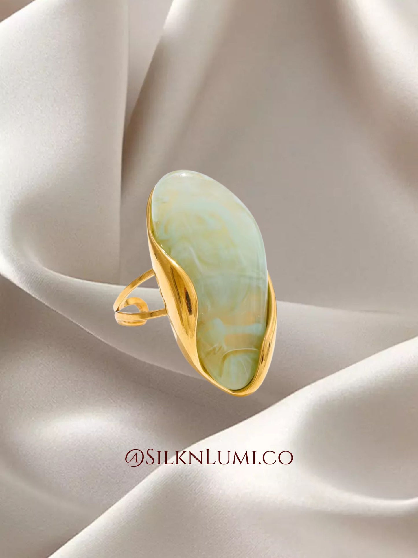Kele Marble Ring -Wine and Olive